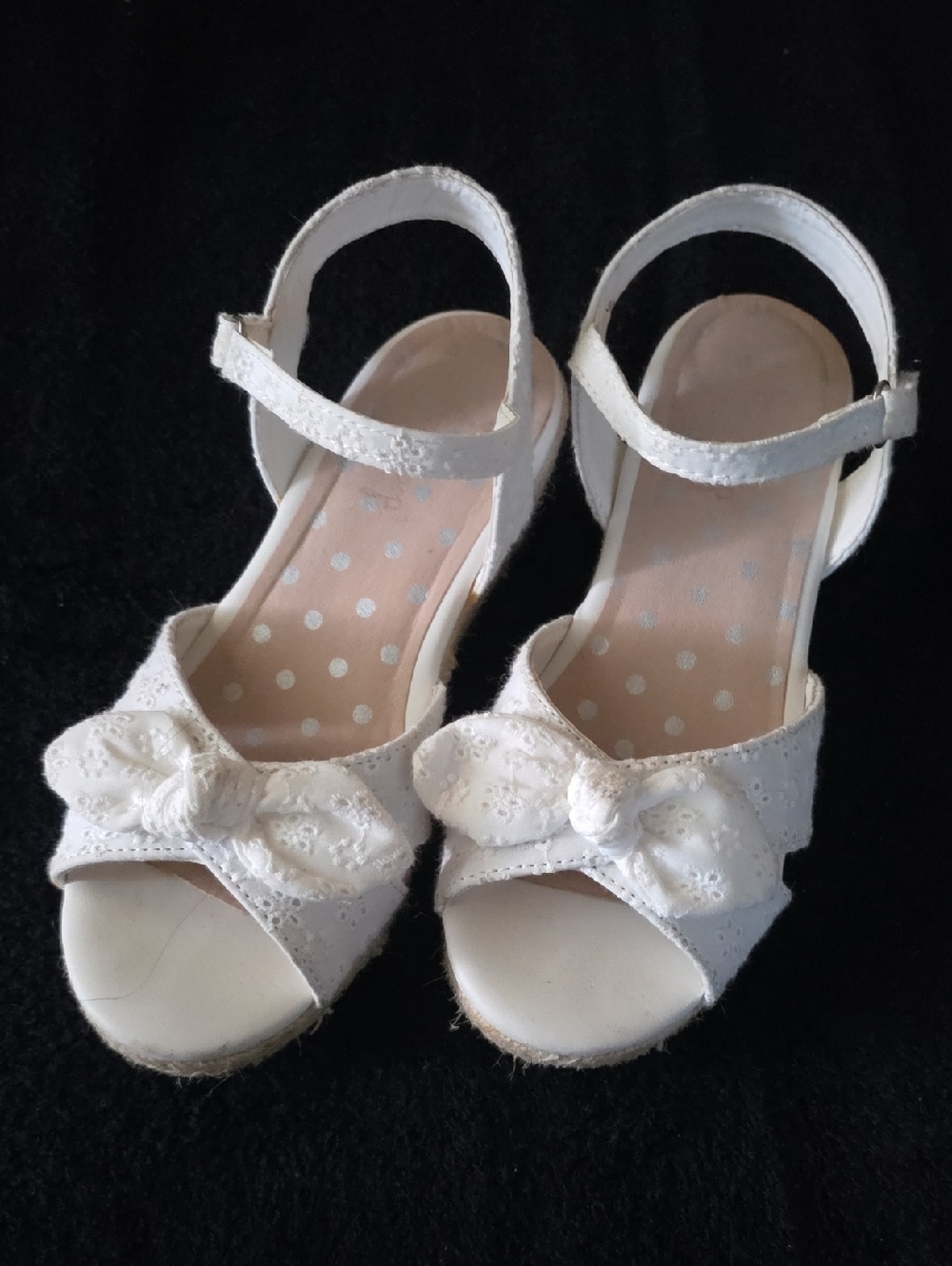 Girls Size 3 White Girls Bow Dress Sandals